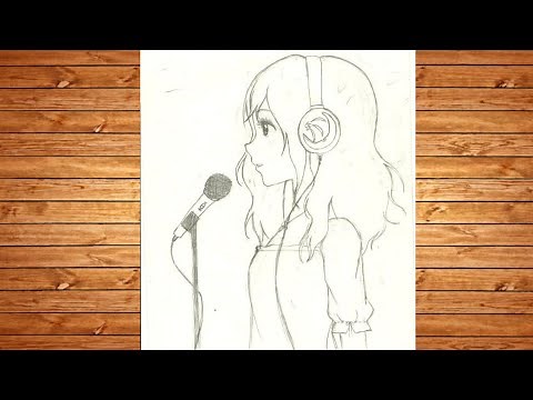 How To Draw A Girl | Girl Singing Drawing | Pencil Drawing Tutorial for beginners