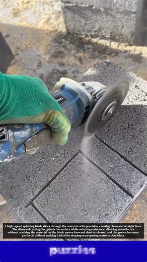 Wow, Perfect Concrete Cutting Trick! So Clean and Satisfying
