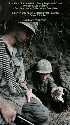 🐶🦊US GI With a Pup In a Vietnam Foxhole #war #vietnamwar #veteran #history #usarmy #army #shorts