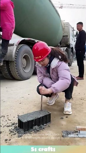 On-site concrete test blocks to check if strength meets design specs! #concrete