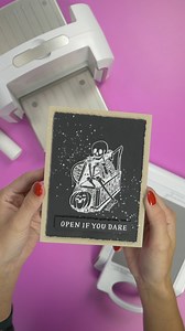6K views · 105 reactions | Hey boo! It's time to unleash your Spooky Creativity. Watch as we transform the eerie charm of the Open If You Dare Press Plate into a spine-chilling masterpiece by Glimmer Hot Foiling! Get ready to be mesmerized and craft the most spook-tacular card anyone's ever seen️ Shop the new BetterPress Halloween Collection! #neverstopmaking #betterpress #glimmerhotfoil #papercraft #HalloweenCrafts #CardmakingMagic | Spellbinders Paper Arts | Facebook