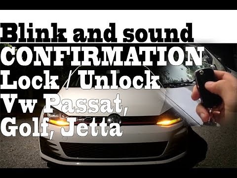 Blink and sound CONFIRMATION when Lock-Unlock Vw Passat, Golf, Jetta VCDS programming