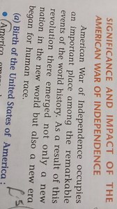 SIGNIFICANCE AND IMPACT OF THE AMERICAN WAR OF INDEPENDENCEAm... | Filo