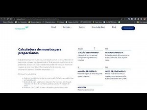 Cálculo de la muestra usando Calculadoras muestrales disponibles en la web