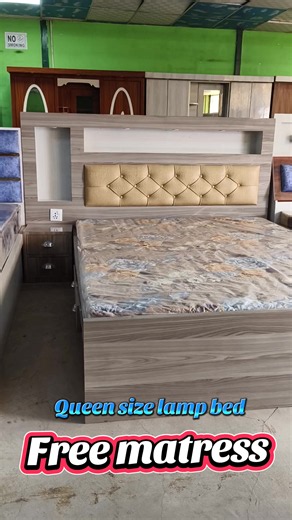 Queen size lamp bed with free mattress — Bed design ideas