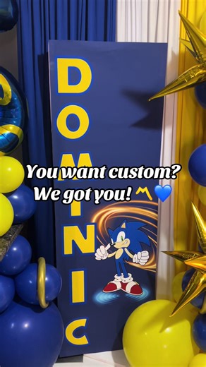 We love these custom backdrops! Make your party super special 💙💛〽️ #sonic #sonicmovie #custombackdrops