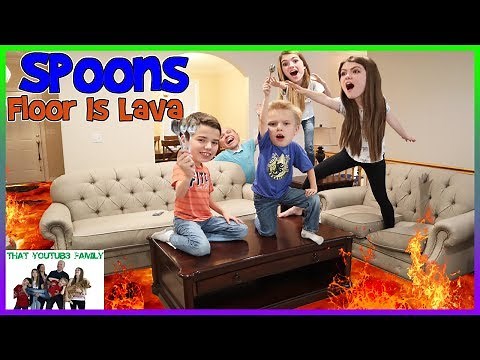 The Floor Is Lava - LAVA MONSTER - Spoons Challenge / That YouTub3 Family | Family Channel