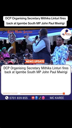 Mithika Linturi Responds to MP John Paul Mwirigi