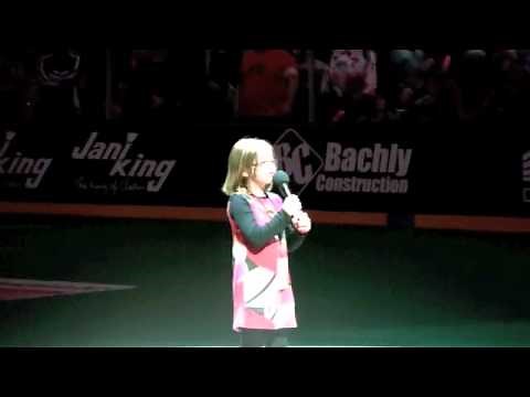 Isabelle Sings "O Canada" at the Toronto Rock Game