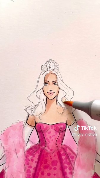 Prom Queen Barbie Fashion Illustration ASMR