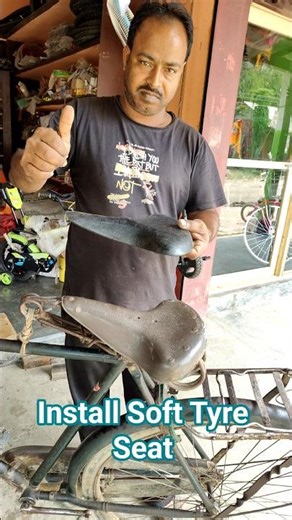 How to install a new soft tyre seat in a bicycle #cycling #cycle #trending #shorts