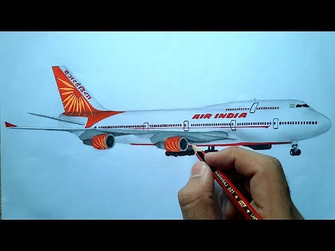 Drawing an AIR INDIA airplane 🇮🇳🇮🇳 || Stylish "Boeing 747" || Akshay's Rail World