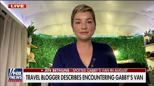 113K views · 1.4K reactions | A travel blogger recalls having “chills” after discovering what appeared to be Gabby Petito's van in video footage from a trip to Wyoming. Jenn Bethune is hopeful her tip to investigators helped bring closure for Petito’s family. | Fox & Friends | Facebook