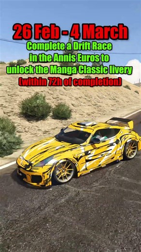 GTA Weekly Rewards Up To 400k and Rare Euros (Drift) Livery 26 Feb - 4 March ONLY