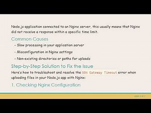 How to Fix the 504 Gateway Timeout Error When Uploading Files in Your Node.js App with Nginx