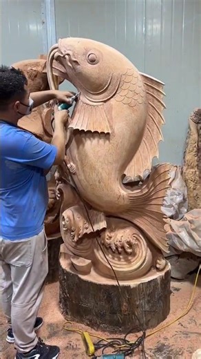 The Art of Carving Fish Scales! 🪵🐟 #homedecor #art #artist #lifeisbutadream #craft #paper #diy #wood