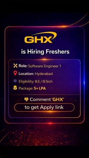 Sdo Openings on Instagram: "GHX is hiring #Freshers for #Software Engineer 1. Location: #Hyderabad Eligibility: - Bachelor’s degree (or equivalent experience) in Computer Science, Engineering, or related field. - Strong English communication — clear writing and willingness to ask good questions. - Solid understanding of JavaScript/TypeScript, HTML, and CSS. - Exposure to Angular, React, or any modern front-end framework. - Curiosity about AWS Lambda or serverless architectures. - Demonstrated pa