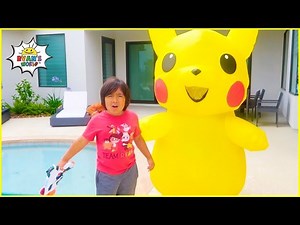 Ryan and Pokemon Pikachu Pretend Play find Daddy Story!!! - Videos For Kids