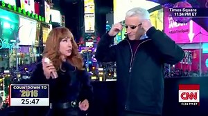 That time Kathy Griffin spray-tanned Anderson Cooper in the middle of Times Square after deciding he was too pale. CNN.com/NYE | Anderson Cooper 360