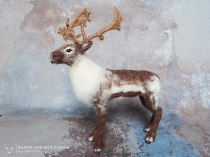 Needle Felted Reindeer, Felt Animal Figurine, Realistic Caribou Ornament, Arctic Wildlife - Etsy