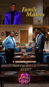 Family Matters -Good Cop, Bad Cop- S5.E15 Urkel's trip to rouge dentist Dr. Smiley (to reassure a scared Richie) takes a back seat to a terrifying racial profiling incident involving Eddie. He comes home claiming | thoang40558