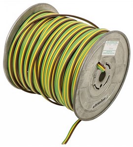 Parallel Multi Conductor Wire - 14 Gauge - Green-Yellow-Brown - per Foot Spectro Wiring SWC4332-1