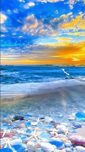 🌳 4K - Soothing Ocean Waves Sounds for Relaxation 🌊 Birds Song ⛵