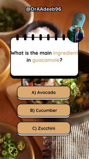 10K views · 6K reactions | What’s the main ingredient in guacamole! #draadeeb #triviaquizhd #quiz #trivia #quiztime #triviatime #explore #fblifestyle #fridayfun #transaction #localevent #fridaymotivation #visualcontent #indonesianlanguage #popmusic #popculturereference #moviereference #popculture | Abdulaziz Adeeb, MD | Facebook
