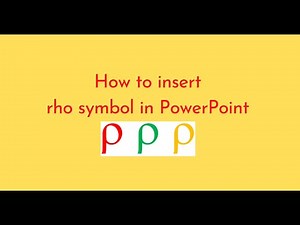 How to insert rho symbol in PowerPoint