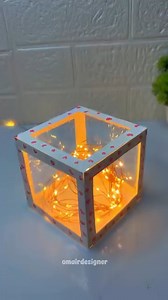 1.5K reactions · 14 shares | DIY Paper Fairy Light Lamp ✨ | Aesthetic Room Decoration Idea ideas! #DIYLamp #FairyLightLamp #PaperLamp #RoomDecorIdeas #AestheticLamp #CubeLamp #NightLampDIY #EasyDIY #omairdesigner | Omair Designer | Facebook