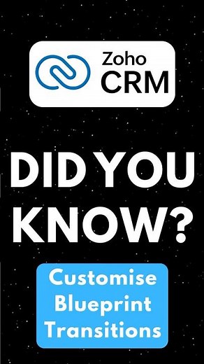 Customise Blueprint Transitions in Zoho CRM | Quick Tutorial #shorts #zohocrm