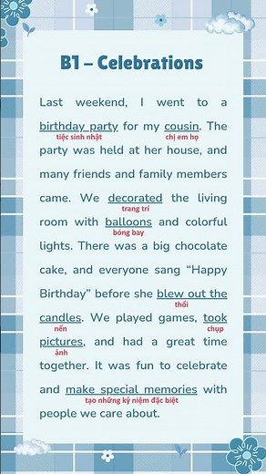 Luyện nghe tiếng Anh B1 - Celebrations #learnenglish #english #englishdictation