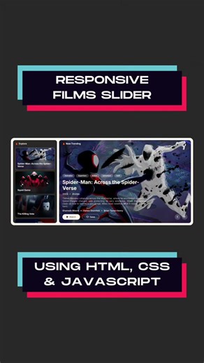 HTML, CSS, JS - Responsive Slider #learnontiktok #frontend #htmlcss #javascript #design #responsive