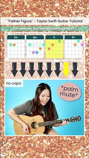 Father Figure 🥃 Taylor Swift 🫶 EASY Guitar Lesson Beginner Tutorial 🎸 #shorts #guitar #chords #tloas