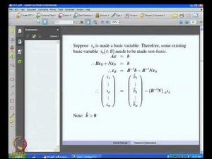 Mod-09 Lec-33 Optimality Conditions and Simplex Tableau