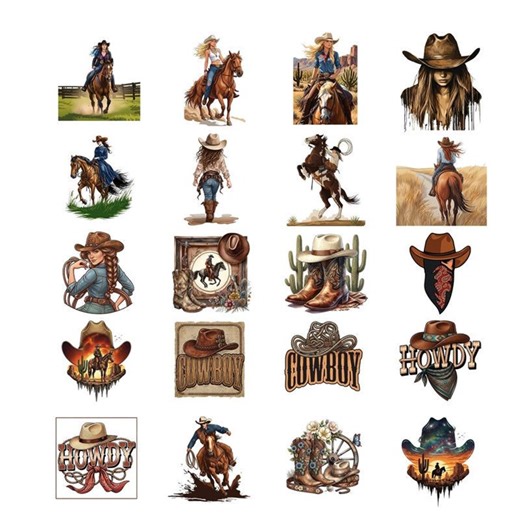 Cowboy PNG Bundle 20 Pack, Western Clipart Bundle, Cowgirl Horse Design PNG, Howdy Cowboy Shirt Graphic, Sublimation DTF Files - Etsy