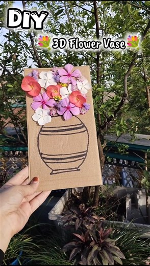 ✨3D Flower Vase💐✨ #artncraft #shorts
