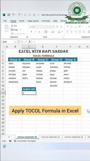 Apply TOCOL Formula in Excel Like a Pro! ⚡📊