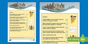 Things to Do at a Castle Checklist Activity