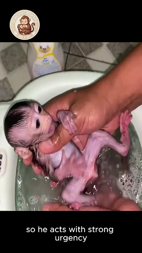 Baby Monkey Won’t Stop Crying After Bath — Urgent Parental Care