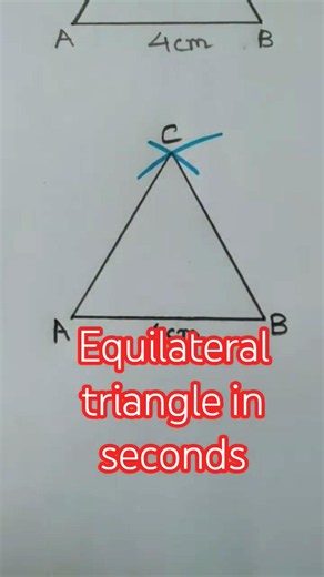 Construct an equilateral triangle of side measuring 4 cm