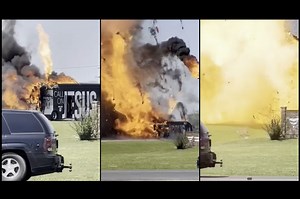 WATCH: Bus Urging Locals to 'Call on Jesus' Explodes in Ball of Fire on Louisiana Road