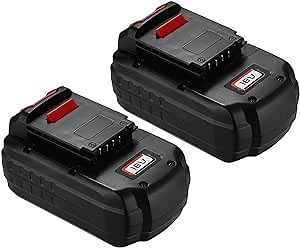 Powerextra Upgraded 2 Pack 18V 4.0Ah Replacement Battery Compatible with Porter Cable 18V Battery PC18B PCC489N for 18-Volt Porter Cable Cordless Tools