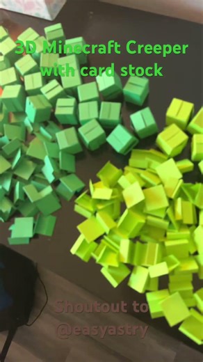 Making a 3D Minecraft creeper head with paper