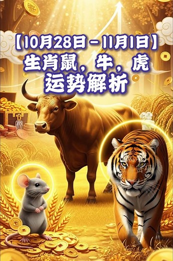 71K views · 3.5K reactions | 【10月28日–11月1日】 属鼠、牛、虎的朋友注意啦！...