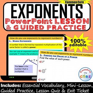 EXPONENTS PowerPoint Lesson AND Guided Practice | Distance Learning