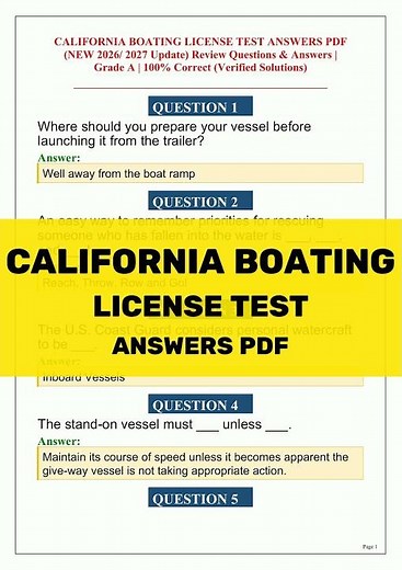 California Boating License Test 2026: Answers PDF Practice Guide & Exam Prep