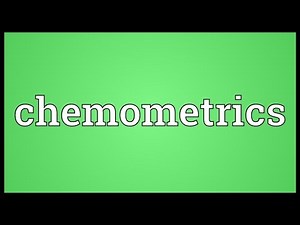 Chemometrics Meaning