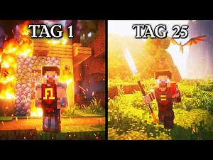Ich habe 25 Tage Minecraft als Drachenjäger gespielt!