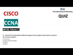 CCNA Quiz - IPv6 Addressing and Subnetting